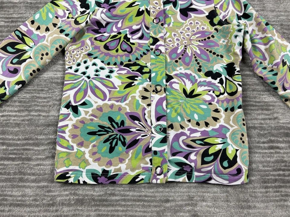 Jaqueta Onque Casual Feminina Pequena Multicolorida Snap Up Gola Mescla de Algodão - Imagem 3 de 4