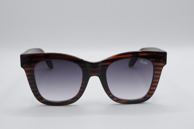 QUAY AFTER HOURS SQUARE SUNGLASSES BROWN STRIPE 125MM NEW