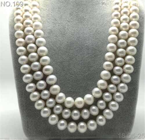 gorgeoussingle strand AAA 11-12mm south sea round white pearl necklace 48"