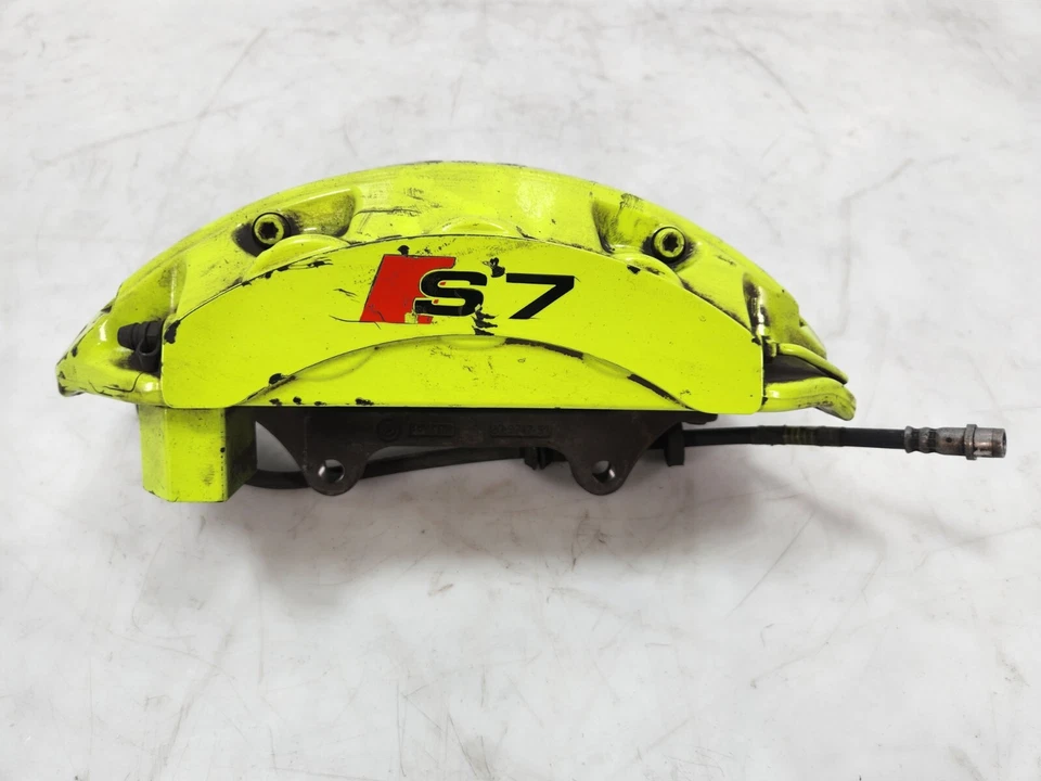 ✅ 2012-2018 OEM Audi S7 Front Left Driver Side Brake Caliper Brembo Yellow - Image 2 of 4