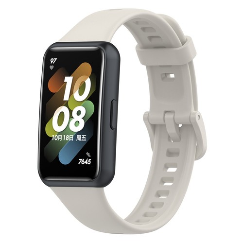 Bracelet de montre sport en silicone premium résistant à la transpiration couleur unie pour étui Huawei Band7 - Photo 16 sur 72