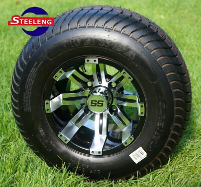 GOLF CART 10'' MACHINED TEMPEST WHEELS and 205/65-10 COMFORT RIDE DOT TIRES (4) 