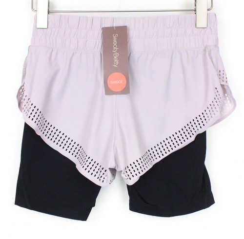 Sweaty Betty Aerial 2in1 Donna Sport Pantaloncini S Rosa Staccabile Workout - Picture 2 of 7