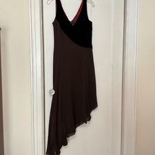 Dana Buckman Womens Brown Dress Gown Sleeveless With Lining Sz M New