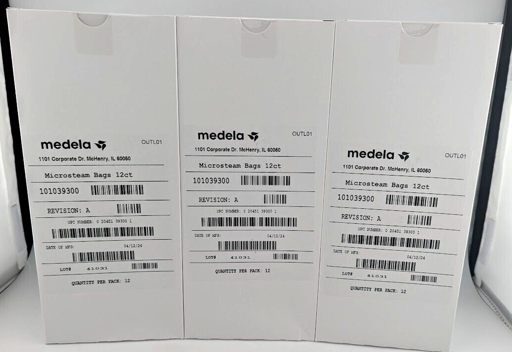 *3-PACK* Medela Quick Clean Micro-Steam Sanitizing Bags - 36 Bags Total