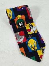 Looney Tunes Novelty Tie Necktie Bugs Tweety Daffy Marvin Sylvester more 1994