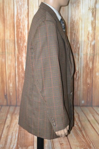Samuelsohn Men Check Wool Multicolor 2 Front Button Sports Coat Sz 44TL - Picture 7 of 14