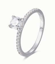 0.8CT Hidden Halo Round CZ Engagement Ring 925 Sterling Silver Size 2.5-15 M6883