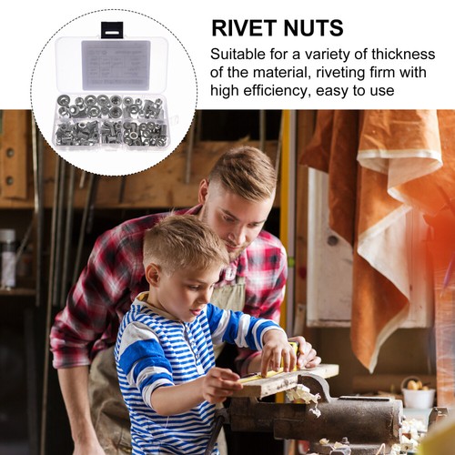 100pcs Rivet Nuts Aluminum Alloy Flat Head Threaded Insert Rivnuts Assortment - Picture 6 of 12