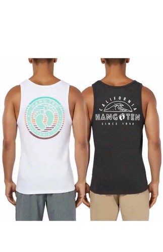 NEW Hang Ten Men's 2-Pack Graphic Screen Print Classic Fit Tank Tops Large - Picture 2 of 4