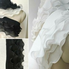 Ruffles Pleated Edging 4 Layered Frill Trimming Edge Dress Skirt Cloth Costume