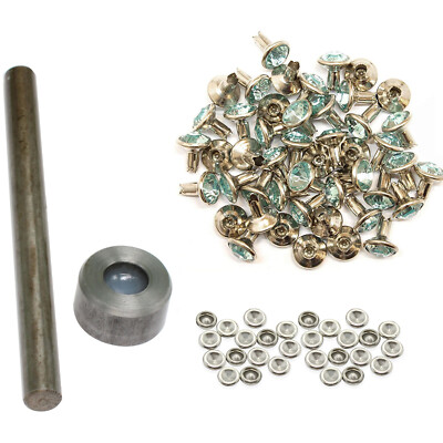 10/50 Stck. 10 mm Kristall Diamant Nieten Ohrstecker 2 Teil Setzwerkzeug zum Selbermachen Handwerk