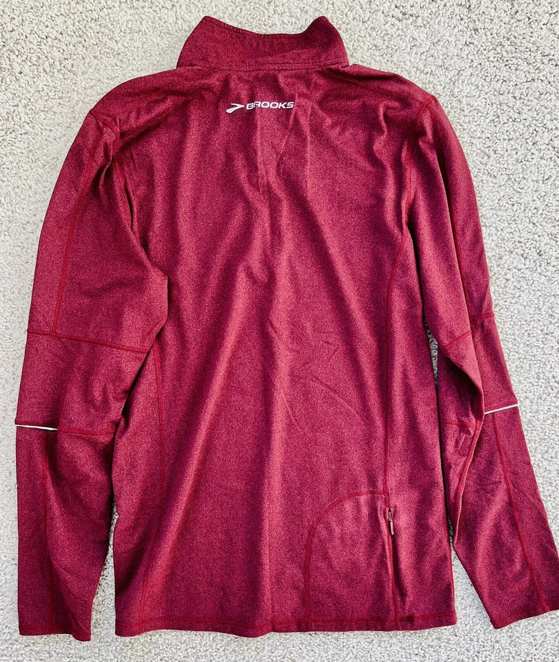 Lightweight Brooks Pocket Zip Equilibrium Reflective Running Base Layer Jacket M - Image 3 of 4