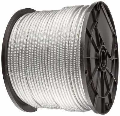 Galvanized Aircraft Cable Wire Rope 1/4 7x19-50 100 200 300 ft Reel 500 250 1000 ft 