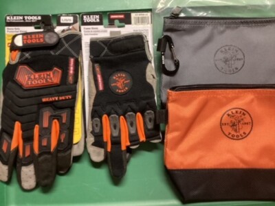 Klein Tools 55470 Canvas Stand Up Zipper Bags 2 Framer Gloves Heavy Duty Gloves