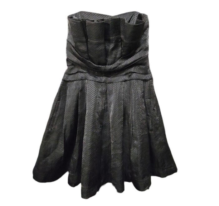 BCBG Generation Gray Silver Pleated Sleeveless Pa… - image 1