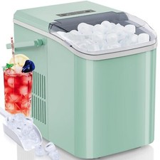 Self-cleaning Ice Makers Countertop with Handle Ice Machine 9 Cubes in 6 Mins