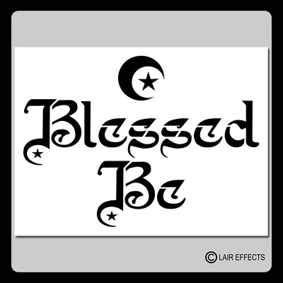 9 X 12-inch BLESSED BE Sign Craft STENCIL Template w/Moons/Star/Wiccan/Greeting