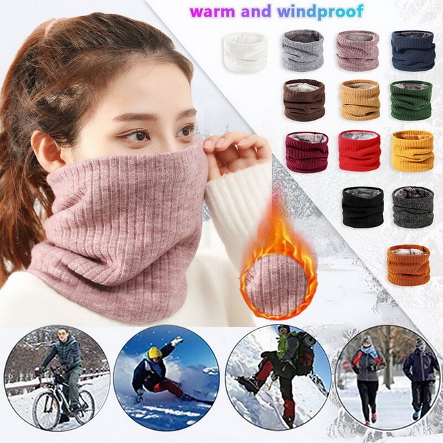 Neck Warmer Tube Scarf Multifunctional Scarf Snood Black Cotton
