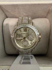 Michael Kors MK7254 Everest Pave Chronograph Gold Stainless Steel Watch NWT 495
