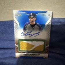 Jacob Gonzalez 2025 Topps Pro Debut Chrome Blue Refractor Jumbo Patch Auto /150