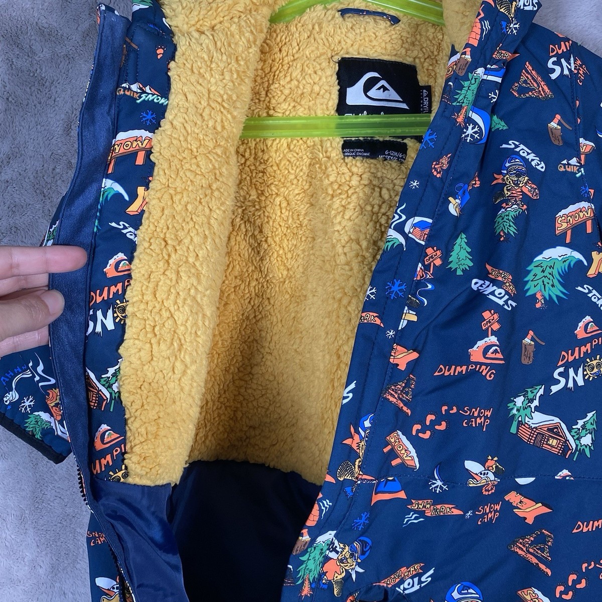 Quiksilver Infant Baby Snow Suit 6-12M DryFlight 10K Sherpa Lined