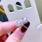 gorgeous pair of 7-8mm south sea white pearl dangle  earring 925s(t)