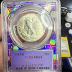 1943-D Walking Liberty Half Dollar 50C Silver PCGS MS64 Cert 57235787