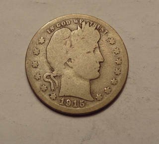1915 S BARBER QUARTER. GOOD VERY GOOD CONDITION.