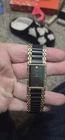 Vintage PULSAR By Seiko Women’s Watch Gold Tone Black Rectangle New Battery #2