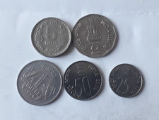 2 LOT OF 5    INDIA COINS  25    PAISE  - 5  RUPEES    1989  - 1998