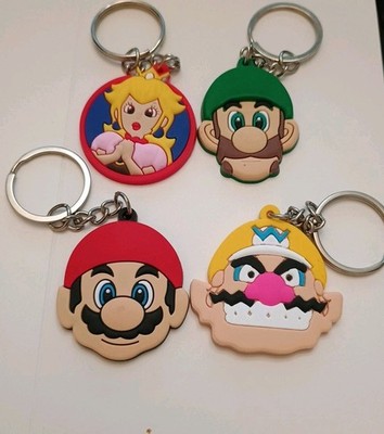4 Mario Head Super Mario Bros Silicone 2  4 Characters  Figures Keychain Keying