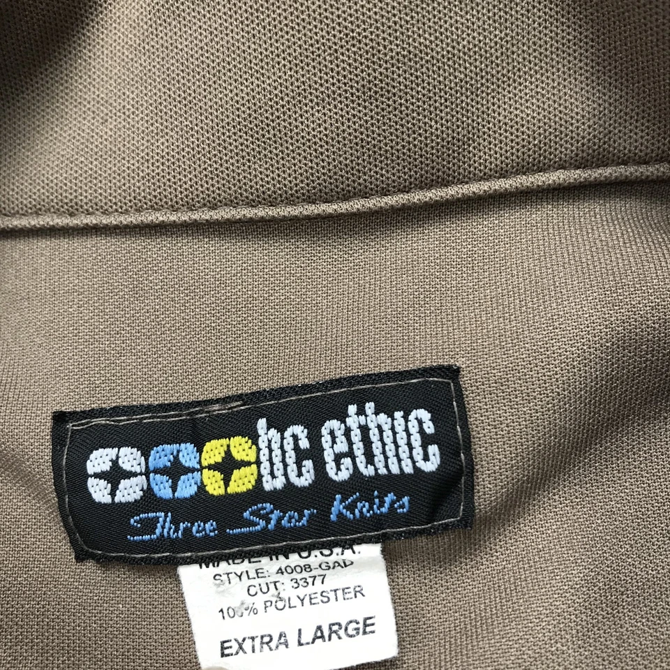 VINTAGE BC Ethic Shirt Mens XL Brown Disco Camp Soprano Casual Button USA 90s - Image 4 of 4