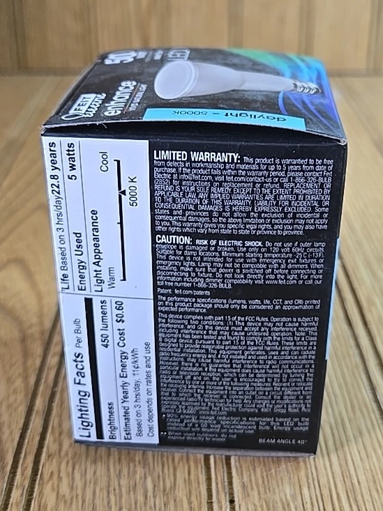 Feit Electric PAR20DM/950CA LED Lamp, Flood/Spotlight PAR20 Lamp 50 W Equivalent - Image 2 of 4