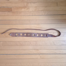 Vintage 60s 70s Brown Leather Studded Belt Mexico 32