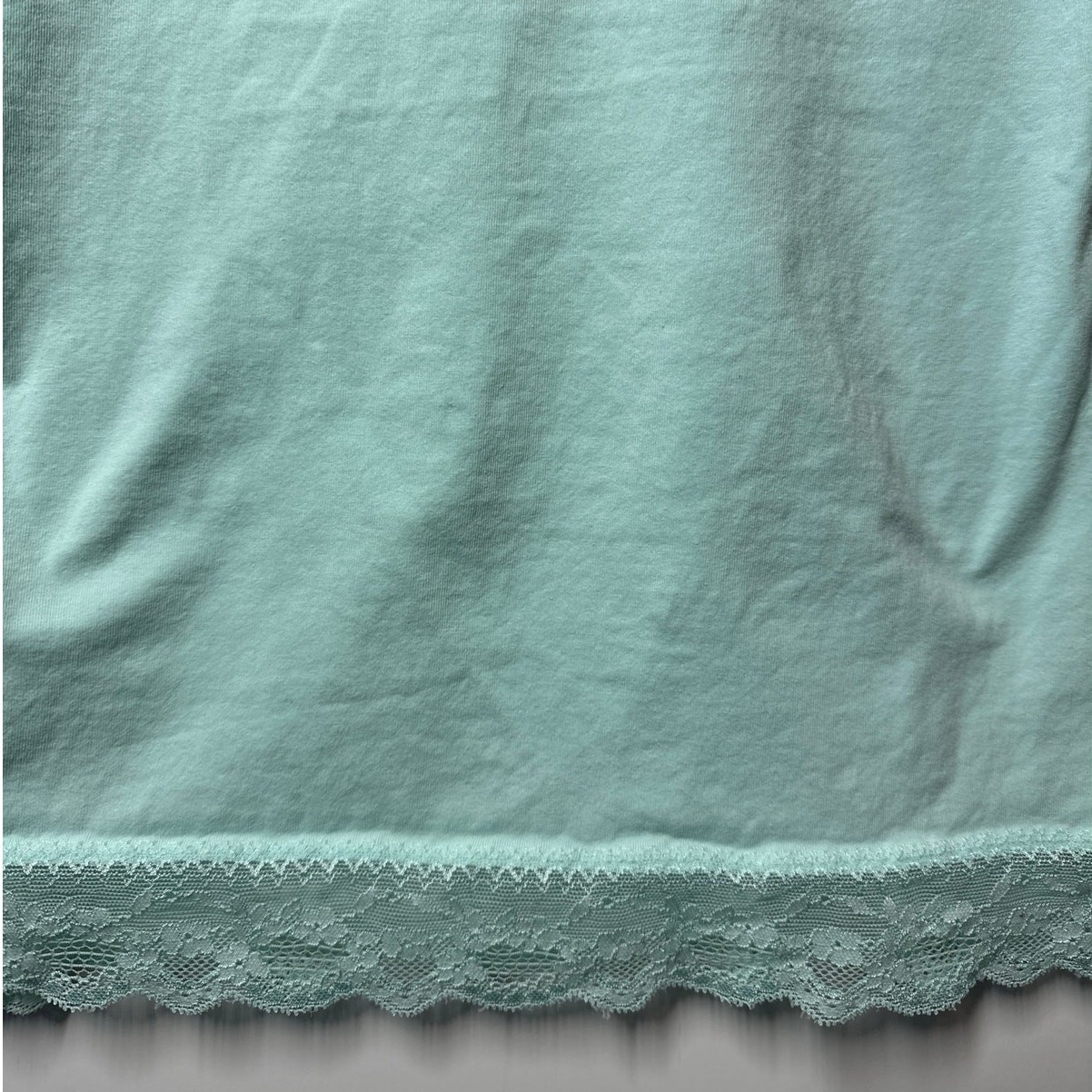Express Stretch Y2K 00s Lace Trim Cami Babydoll Tank Top Teal Size S