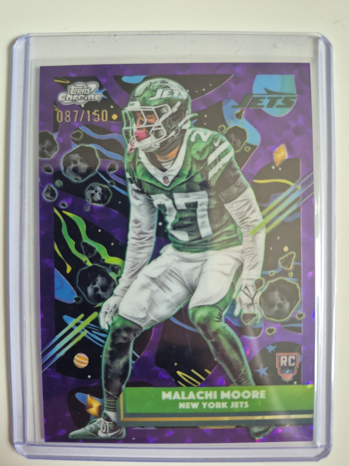 2025 Topps Cosmic Chrome Malachi Moore Purple Nebula Refractor /150 RC Jets
