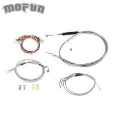 Chrome Non-abs Extended Handlebar Cable Kit For Harley Softail 00-06 16-18 Bar Chrome Non-abs Extended Handlebar Cable Kit For Harley Softail 00-06 16-18 Bar