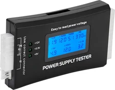 JacobsParts 20+4 Pin LCD Power Supply Tester for ATX, ITX, BTX, PCI-E, Black 