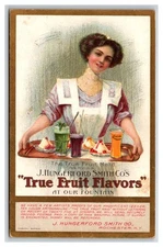 j hungerford smith ~ Soda Fountain syrup  Advertising postcard