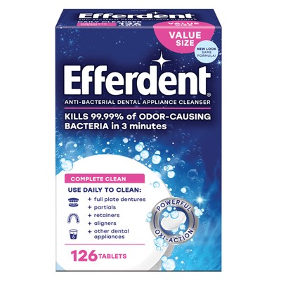 Efferdent Retainer Cleaning Tablets, Denture Cleanser Tablets For Dent