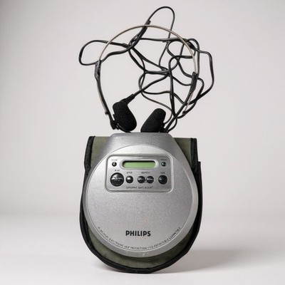 Original Philips AX-2301 CD Discman Walkman In Silber mit Ettui 