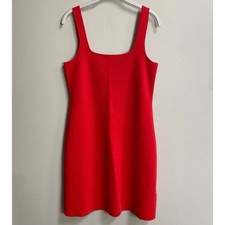 J.CREW Red Square Neck Mini Sweater Dress Size Medium