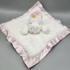 Cloud Island White Pink Unicorn Lovey Security Blanket Satin Super Soft Baby Toy