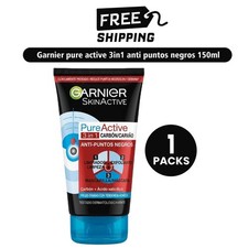 Garnier Pure Active 3in1 Anti-Mitesser Gesichtswasser Peeling Maske 150ml