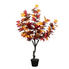 Nearly Natural 4-ft Autumn Smoky Maple Artificial Fall Tree