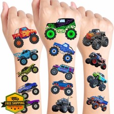 96pc Monster Truck Temporary Tattoos Kids Birthday Party Favors Boys