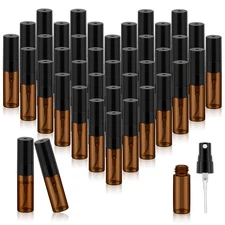 Zhehao 50 Pcs Mini Spray Bottles 3ml Clear Glass Perfume Bottles Refillable Fine