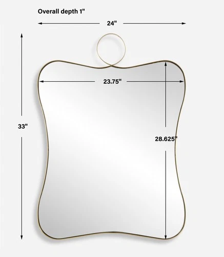 Uttermost 09974 Talia 24" W x 33" H Specialty Framed Bathroom - Brass - Picture 5 of 6