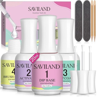 SAVILAND Dip Powder Liquid Set: 20 ml Ultimate Nail System 20ml, Clear 